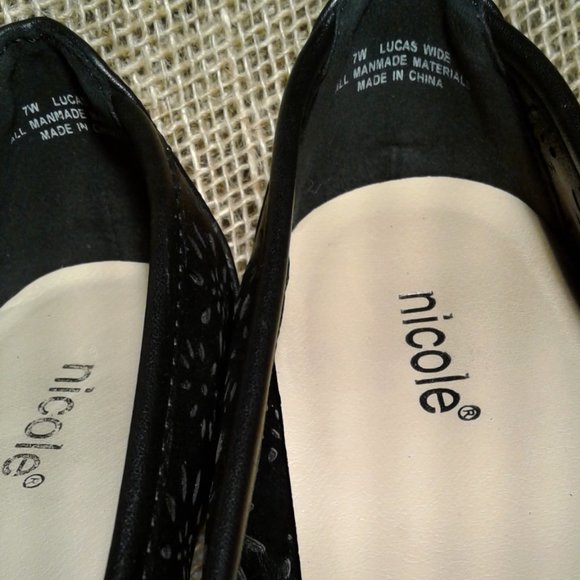 Women's  NICOLE  Black Shoes 7 W - Picture 4 of 7